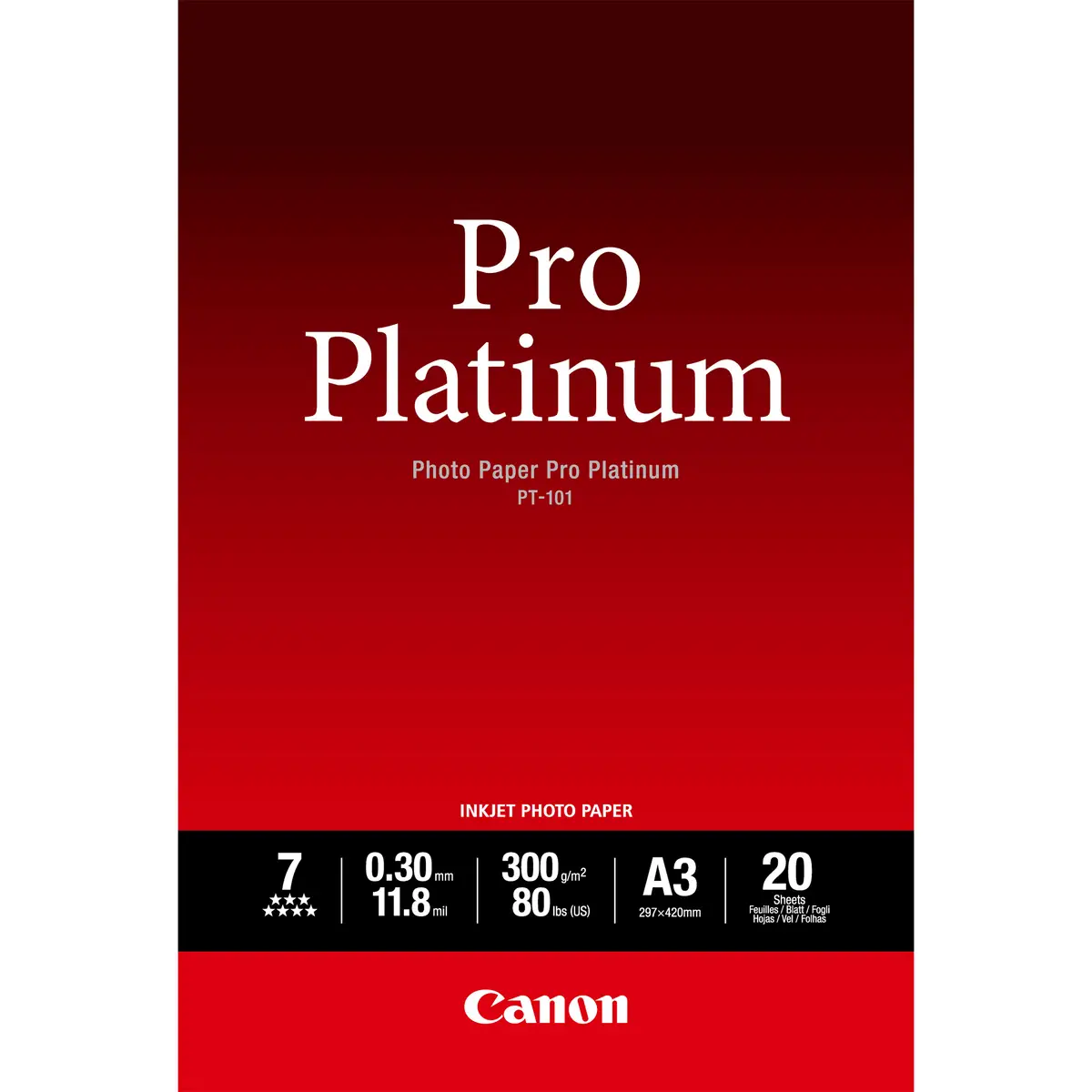 PhotoPaper PT-101 A3 300g/qm 297x420mm 20Sheet