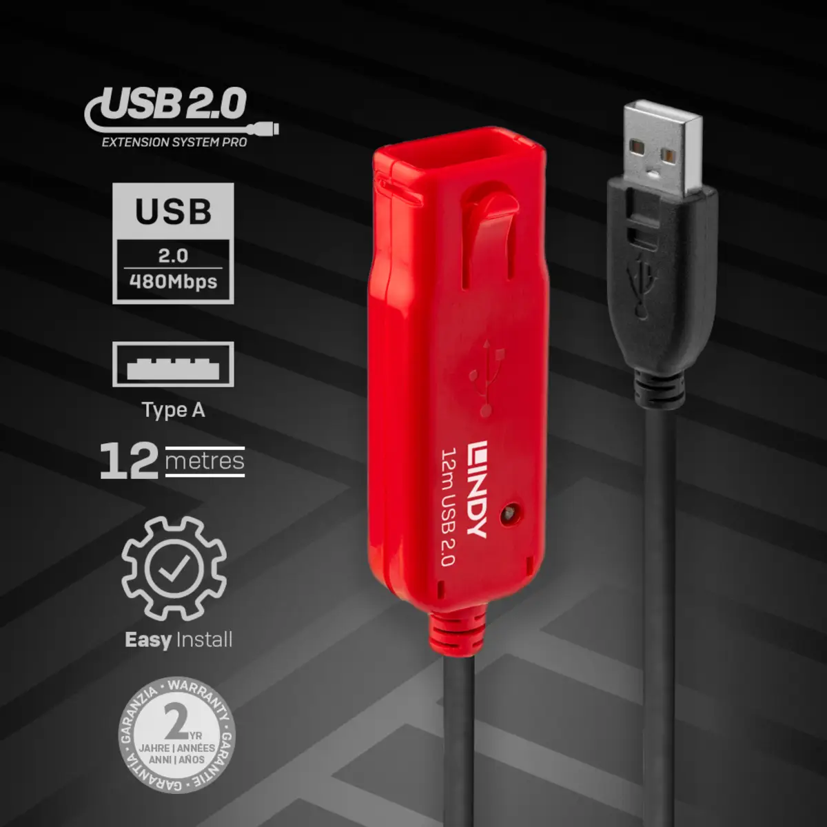 USB 2.0 Extension Hub Kit 12 m