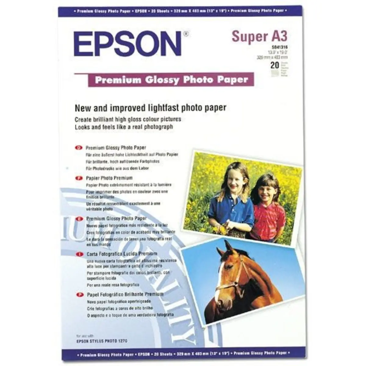 Premium Glossy PhotoPaper A3+ 20 Sheet