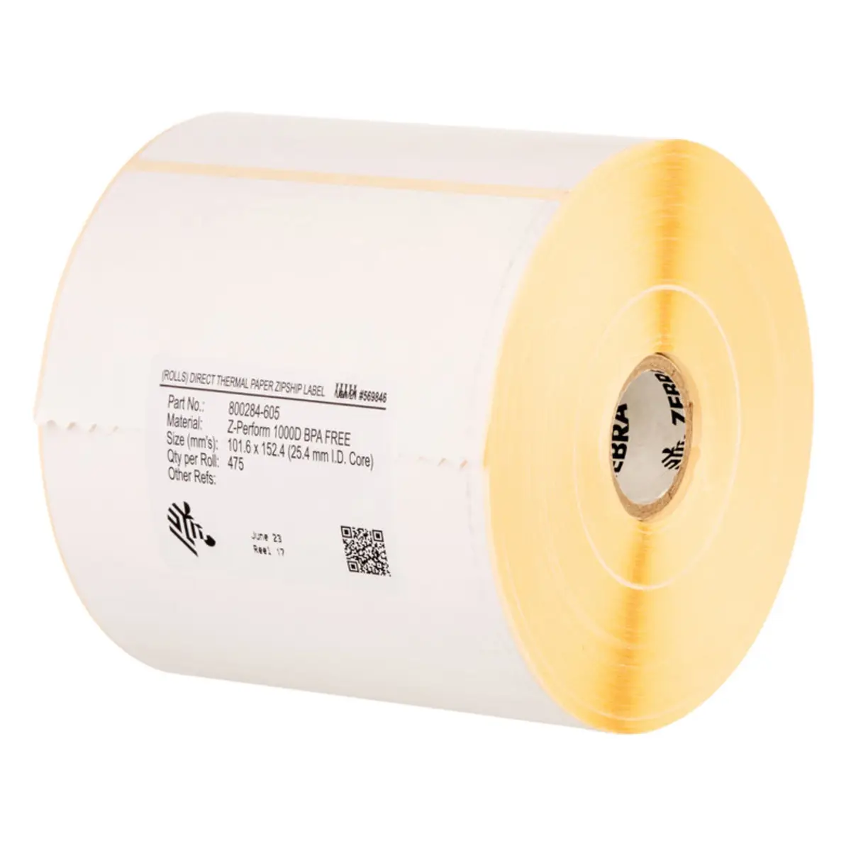 Z-Perform 1000T Etikettenrolle Normalpapier 102x165mm unbeschichtet, für Midrange/High End Drucker 880 Etiketten/Rolle VE: 4 Stück