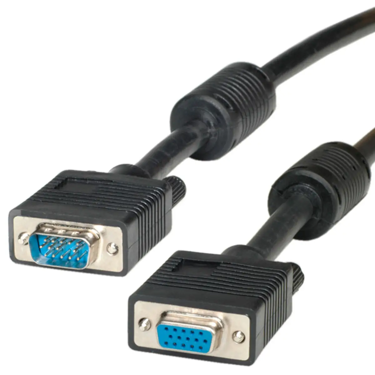 display extensionscable(3C + 4), HD15 plug - HD15 socket with Ferritkern, 10m