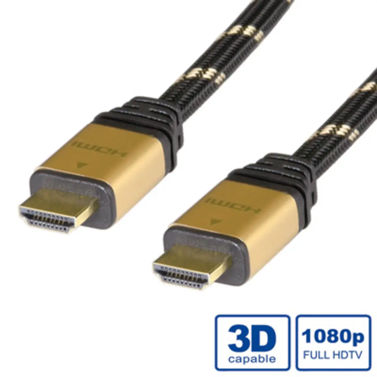 Gold HDMI Kabel Stecker/Stecker Schwarz 1 m