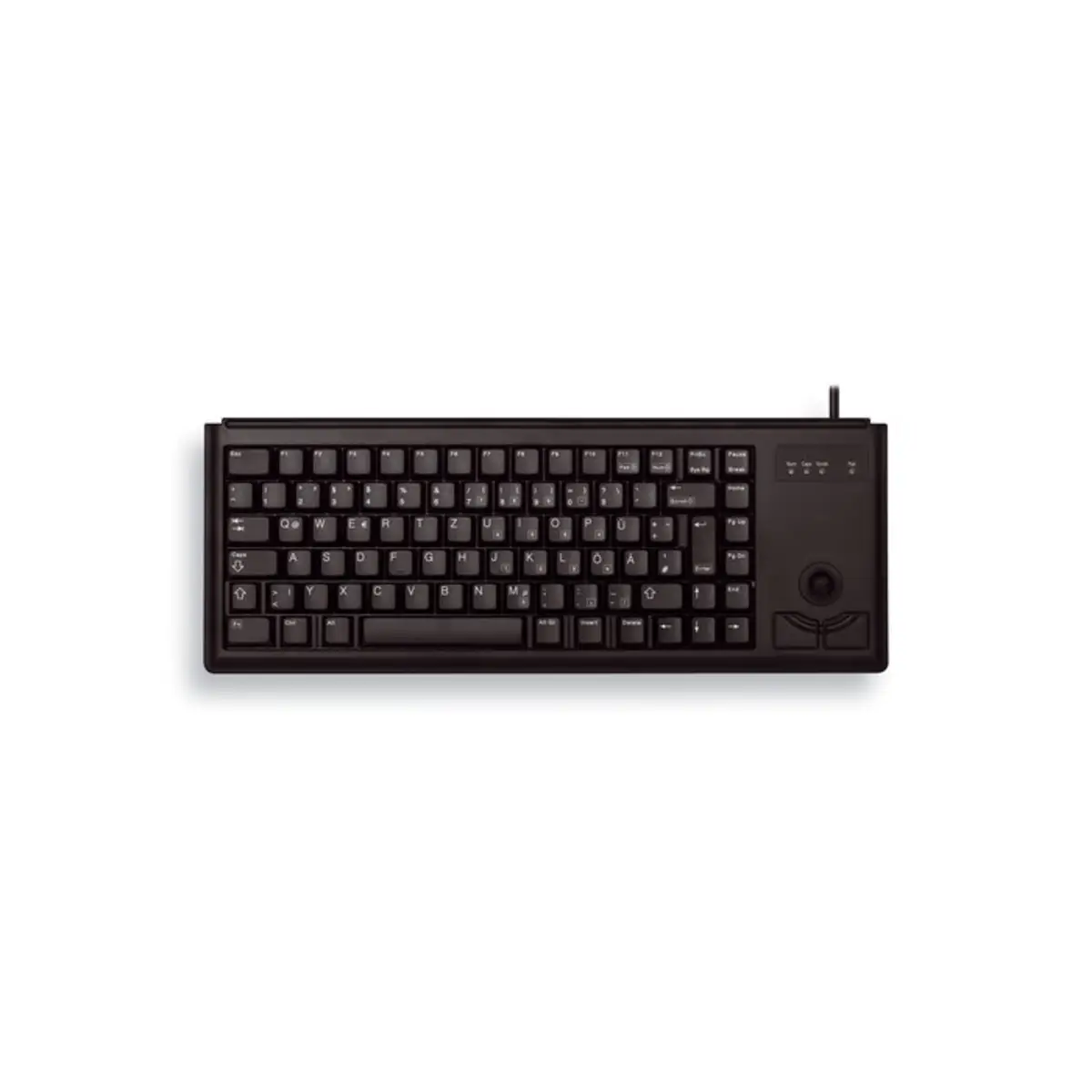 Tastatur G84-4400 USB schwarz Tastatur-Layout US-Englisch integr. Trackball