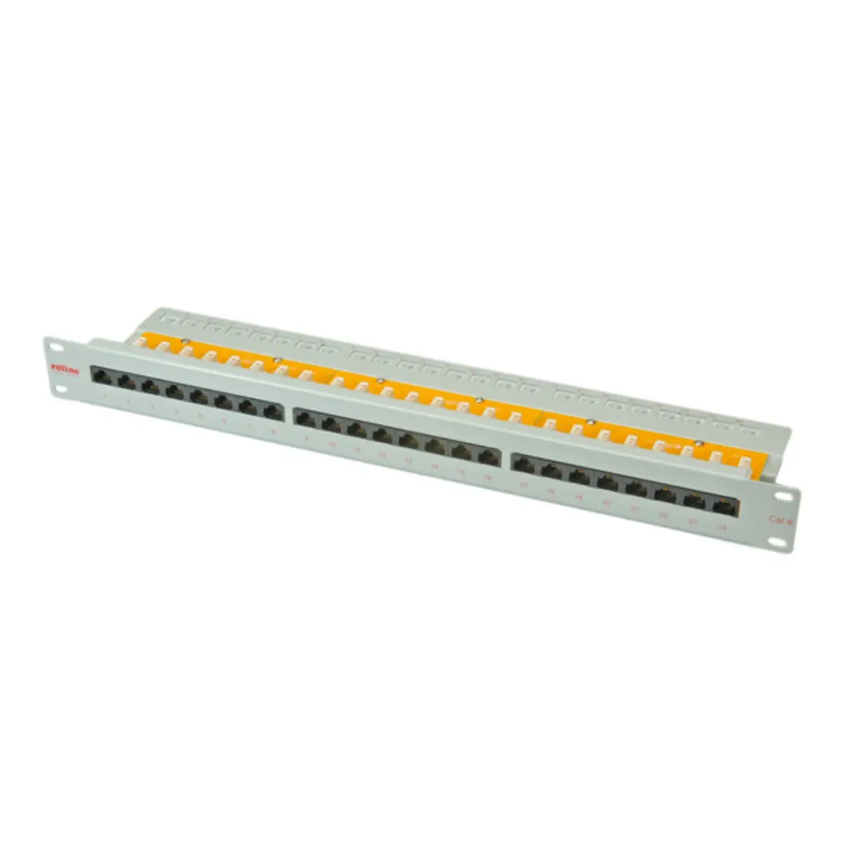 Cat. 6/Cl.e 19''-Patchpanel 24 Ports ungeschirmt lichtgrau