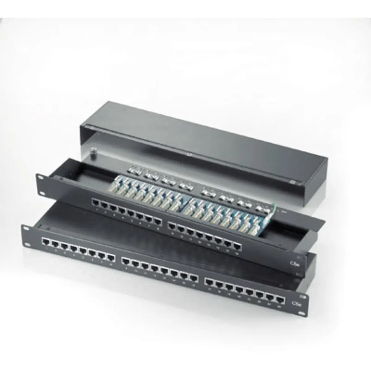 19''-Patchpanel 1HE 24 Ports Cat.5e schwarz
