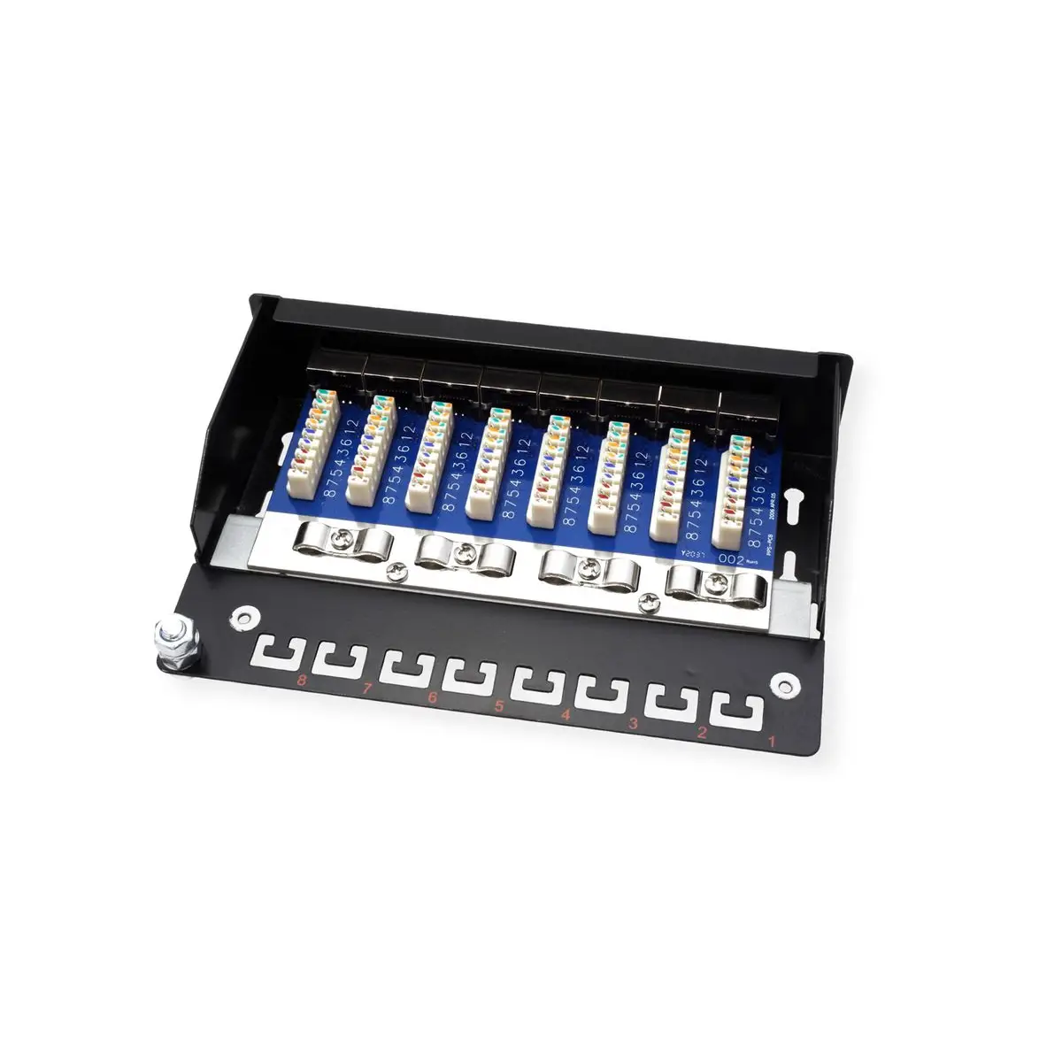 Patchpanel Cat. 5e/Cl.d 8 Ports geschirmt schwarz