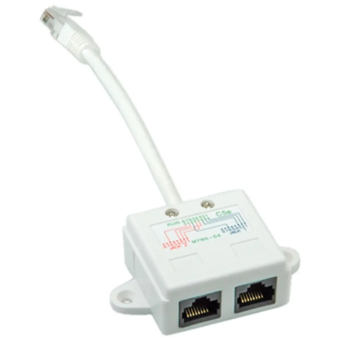 T-Adapter RJ45 1xST/2xBU UTP Cat6e
