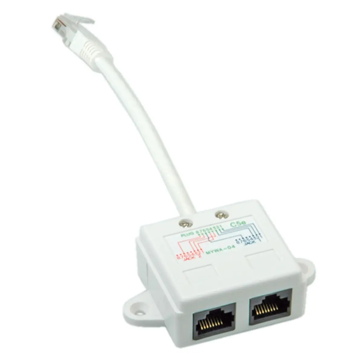 T-Adapter RJ45 1xST/2xBU UTP Cat6e