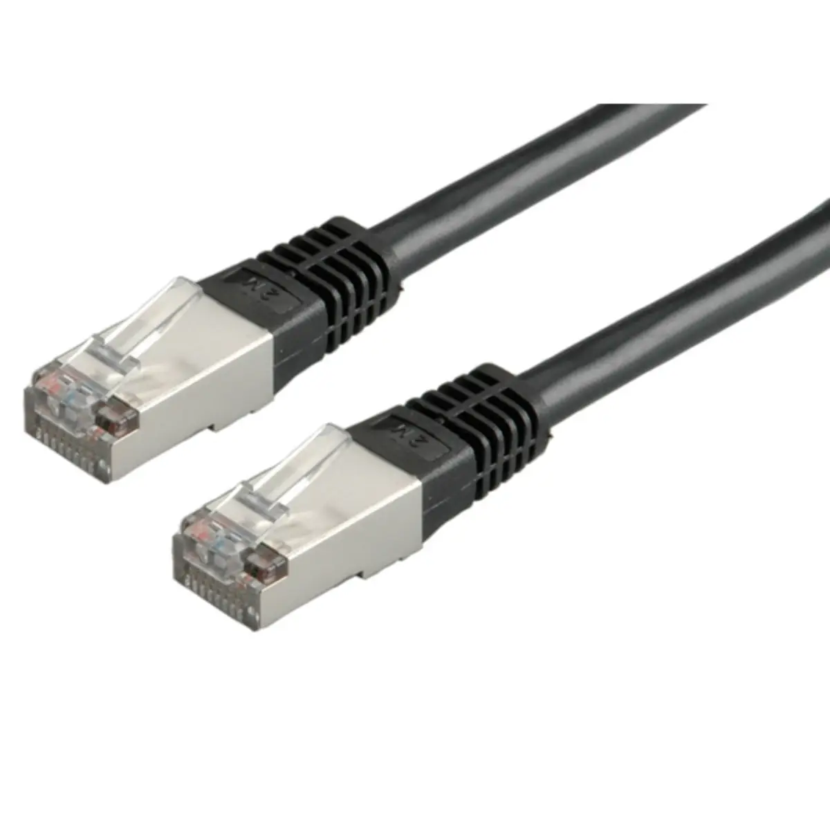 Patch cable RJ-45 S/FTP Cat5e black 1m