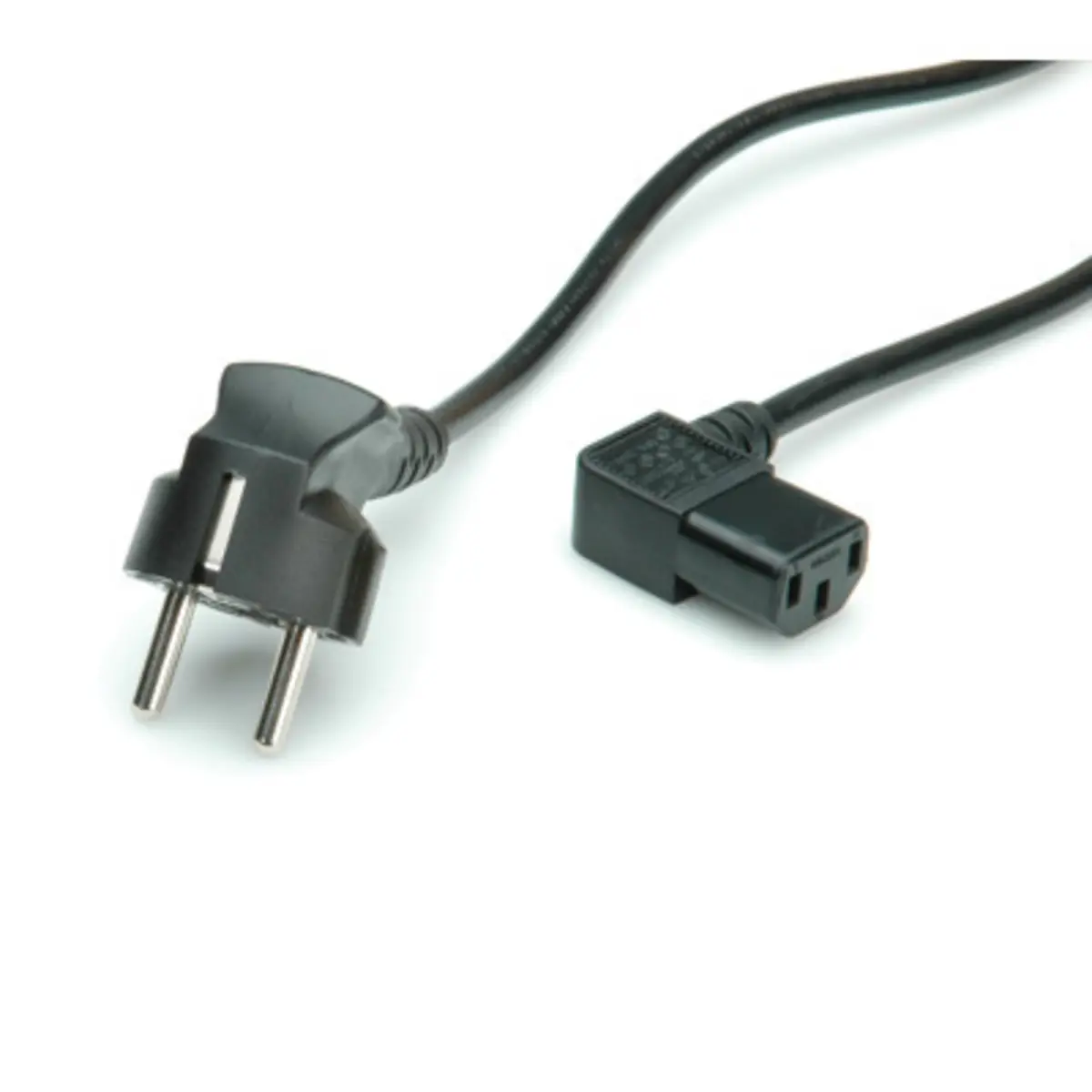 Netzkabel abgewinkelt Stecker/Buche schwarz 1,8m