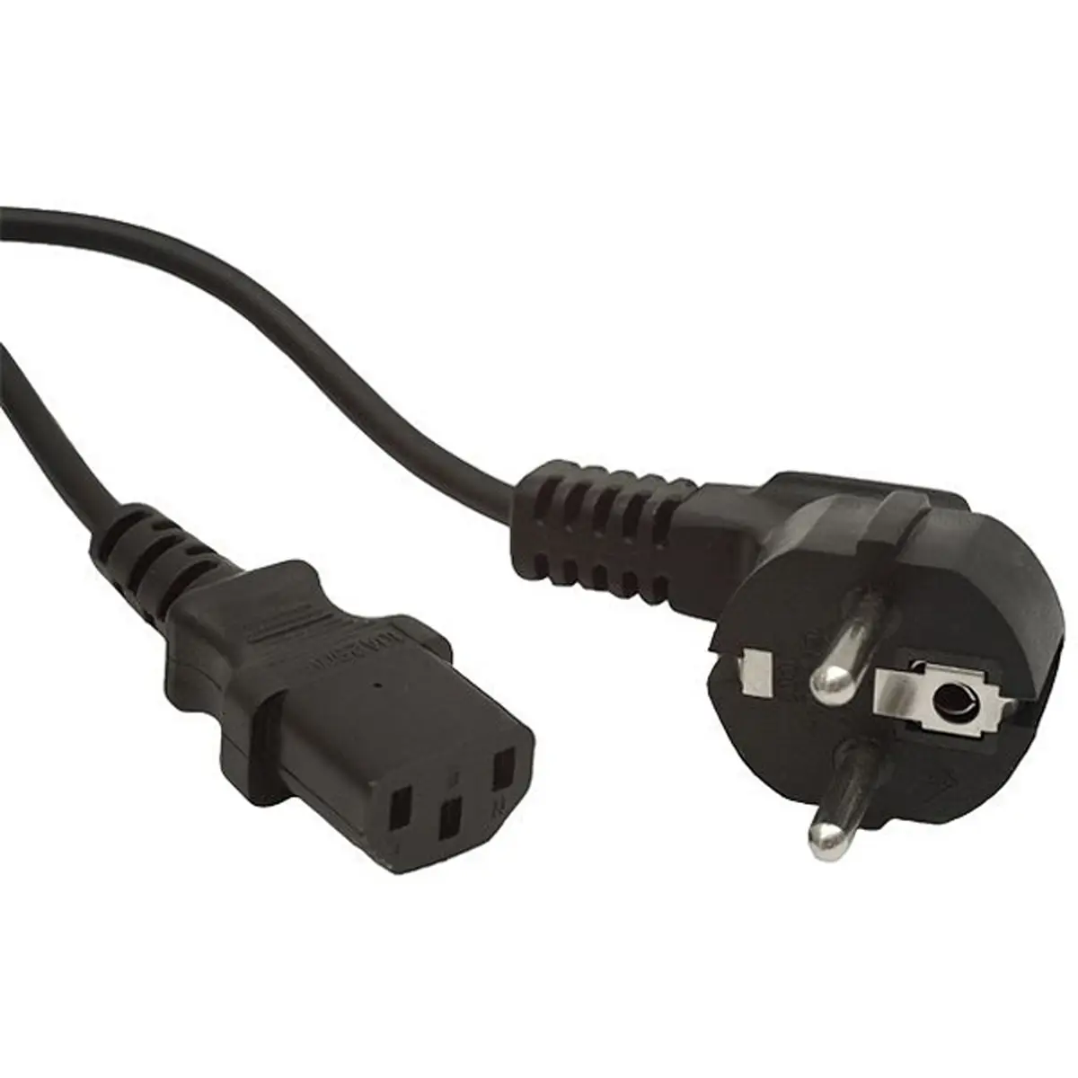 Netzkabel Netzstecker/CEE 7/7 Buchse/Stecker gerade schwarz 3m