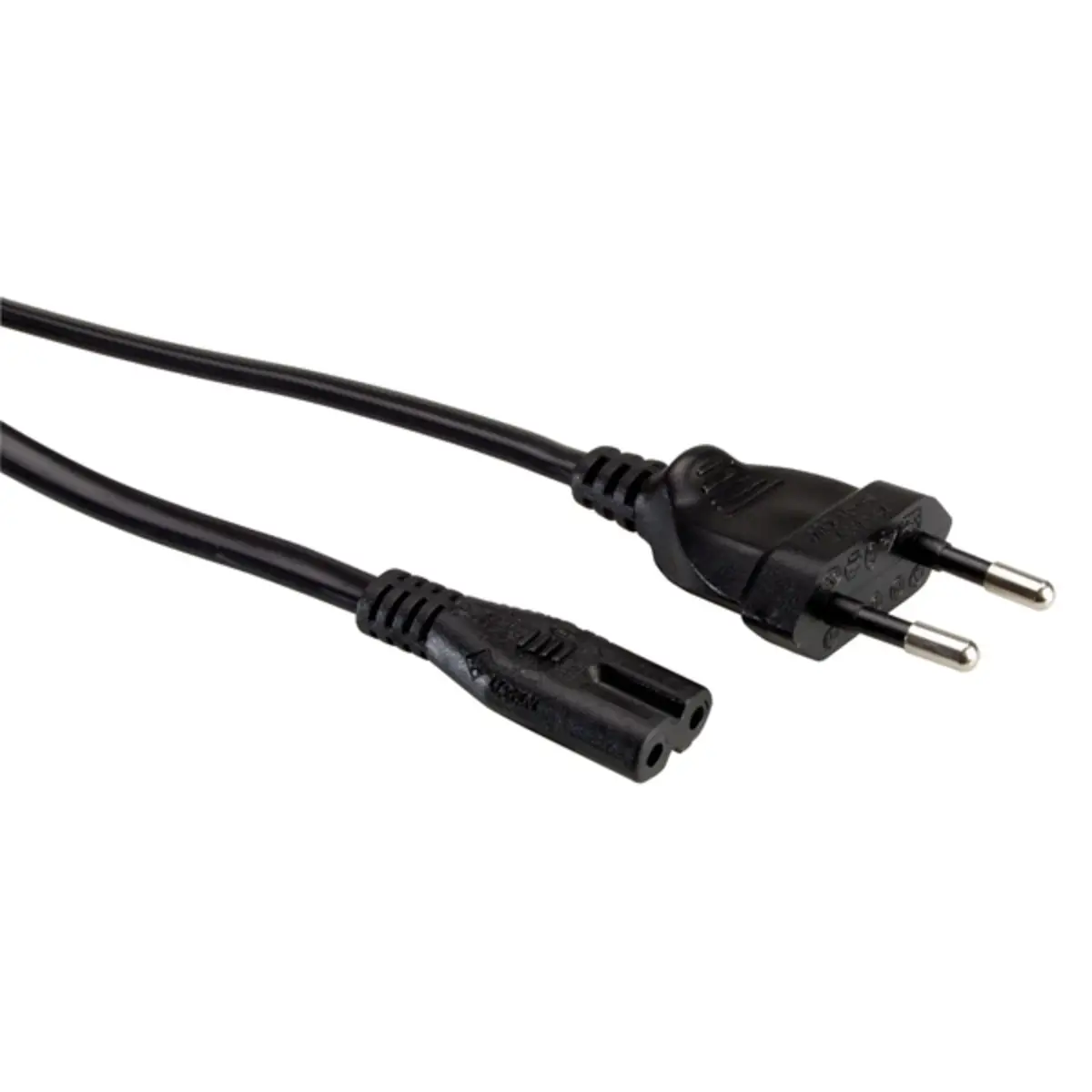 power cable european plug 2-pin 1,8m black