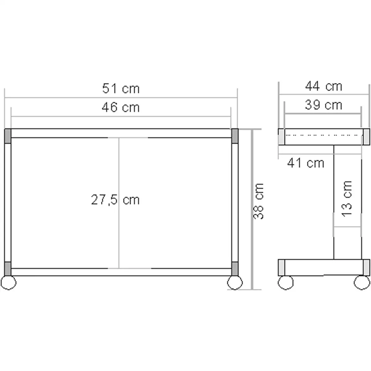 mini-Druckertisch grau