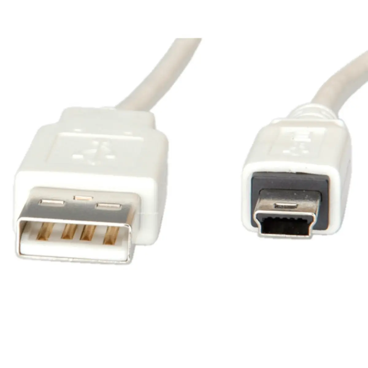 USB2.0 cable plug USB2.0 Typ A/plug USB2.0 5-Pin Mini white 3m