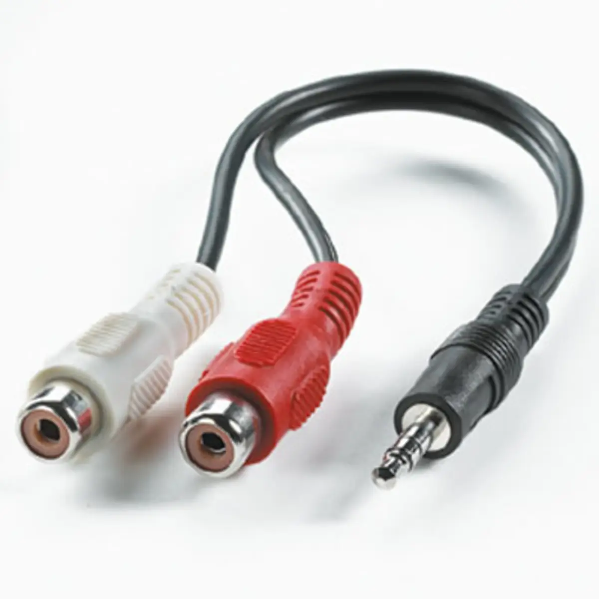 Audiocable 3,5mm cinch plug/2x Cinch socket black 0,2m