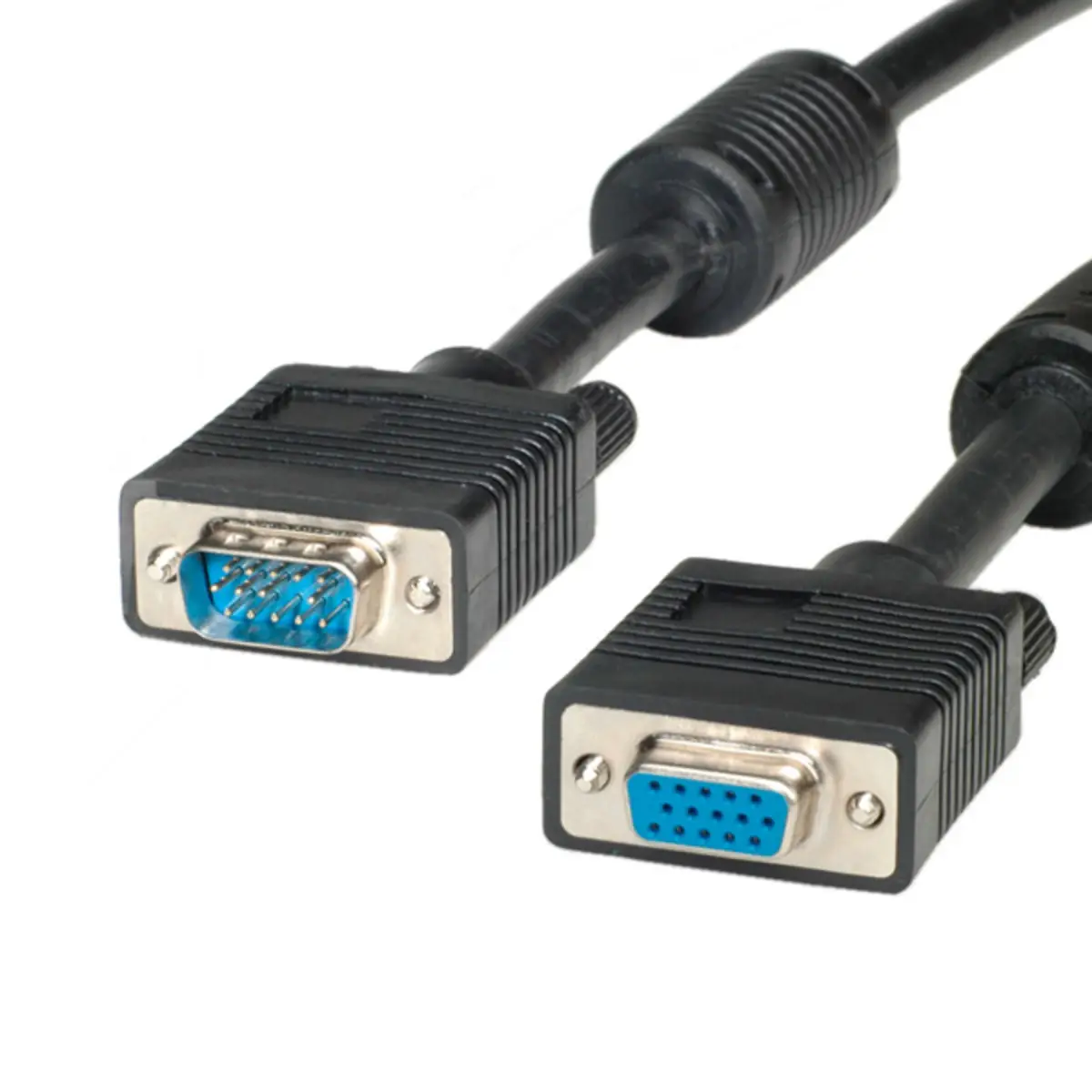 VGA extensionscable plug/socket black 20m