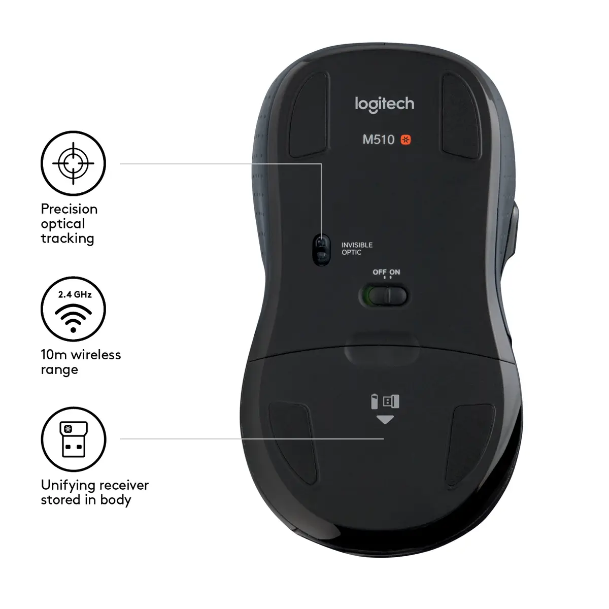M510 Cordless Mouse black inclUSB Receiver