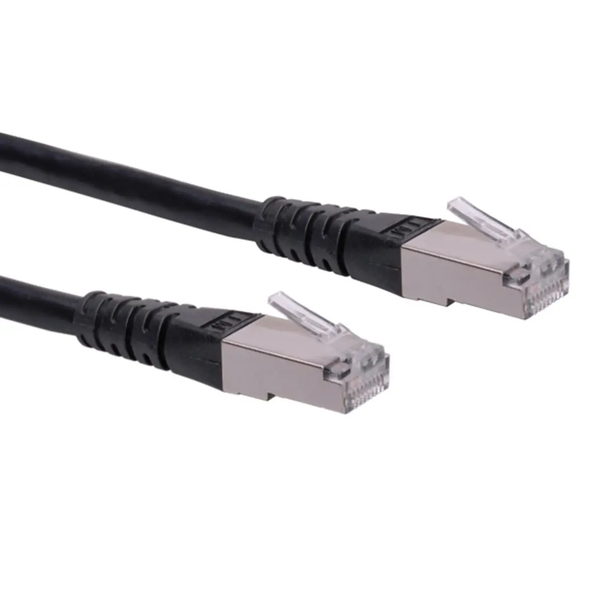 Patch cable RJ-45 S/FTP Cat6 black 0,3m
