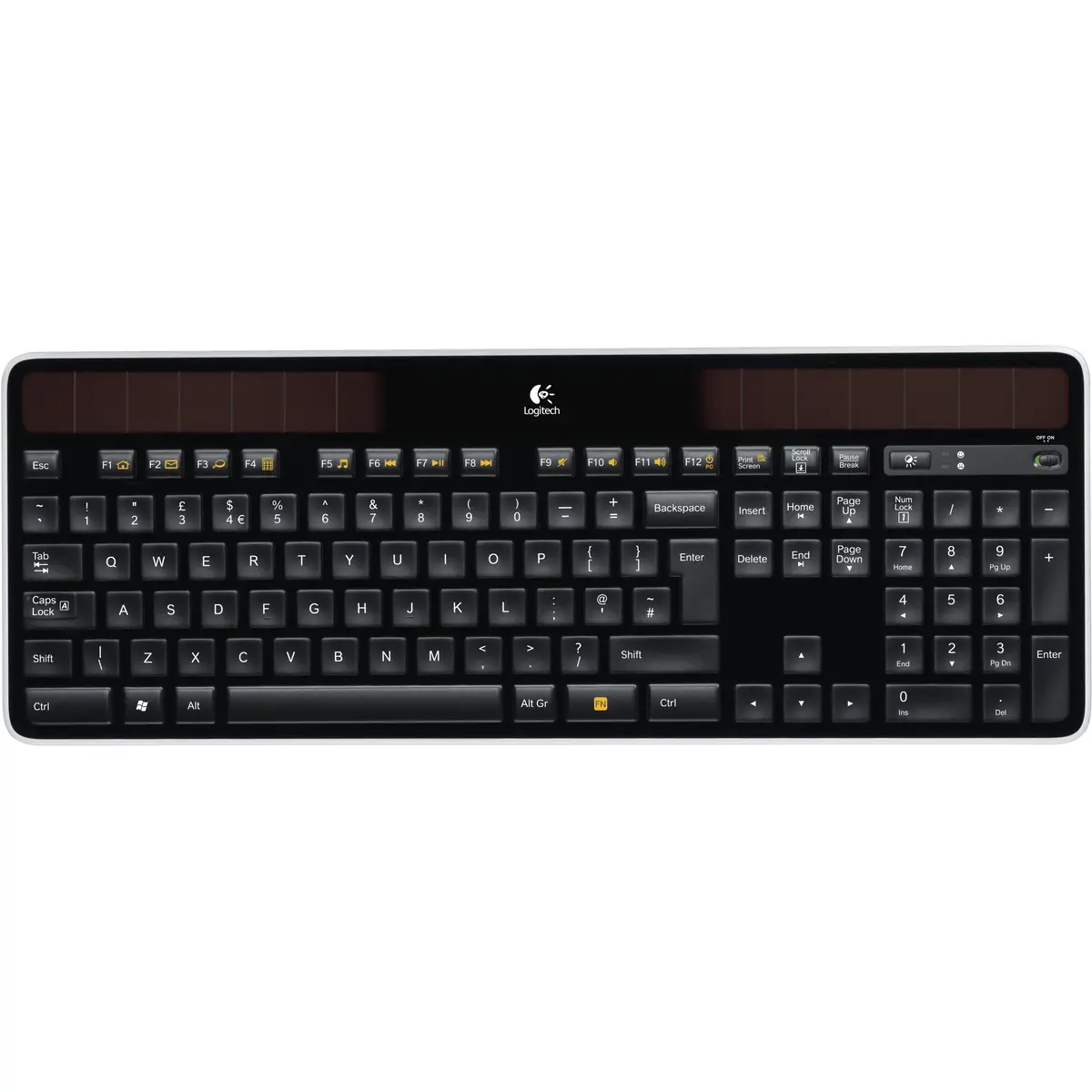 Tastatur K750 Wireless Solar USB schwarz Tastatur-Layout Deutsch
