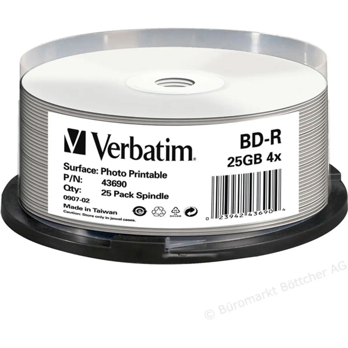 BD-R Rohling 25GB 6fach 25er Spindle Printable