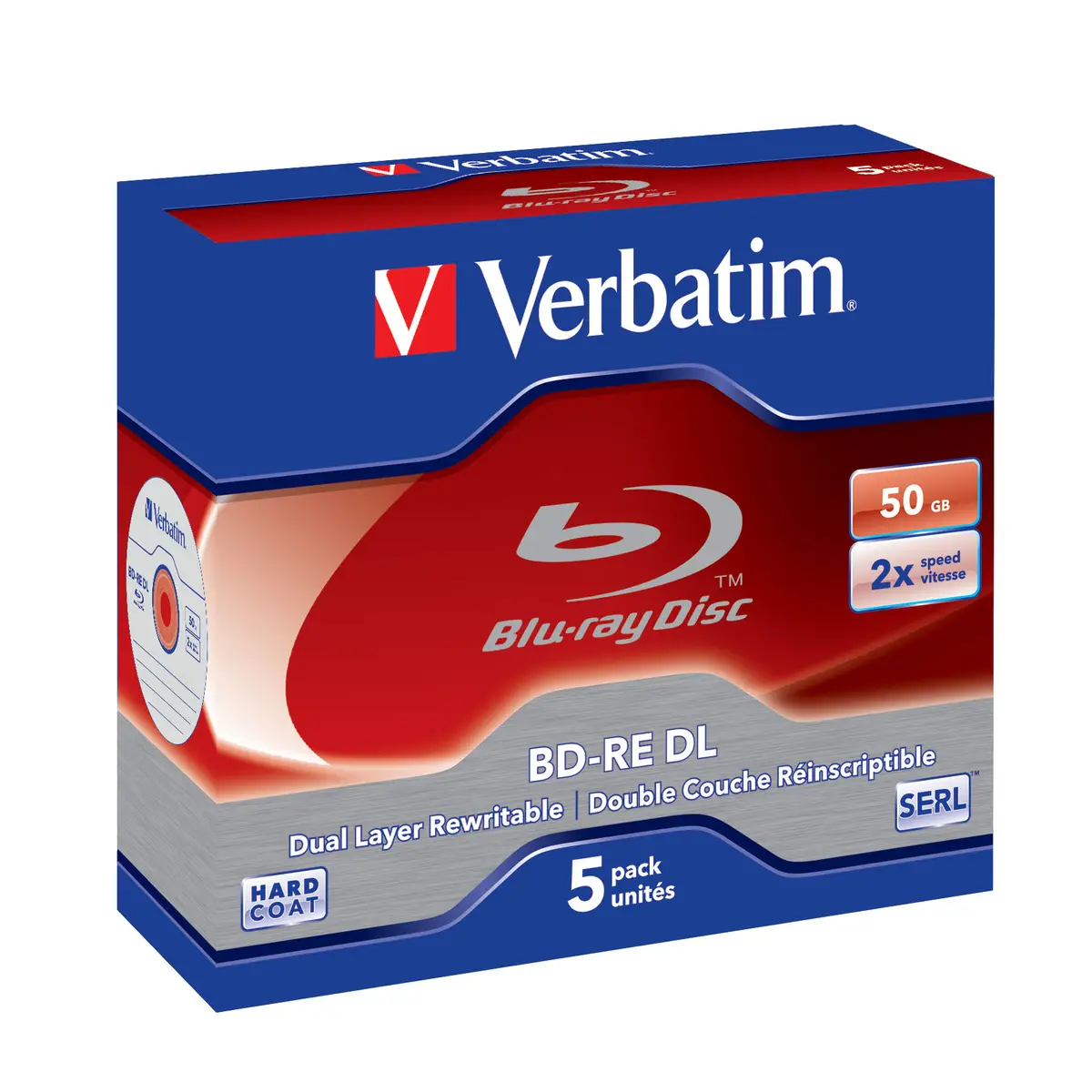 BD-RE 50GB 2facher Geschwindigkeit 5er Pack