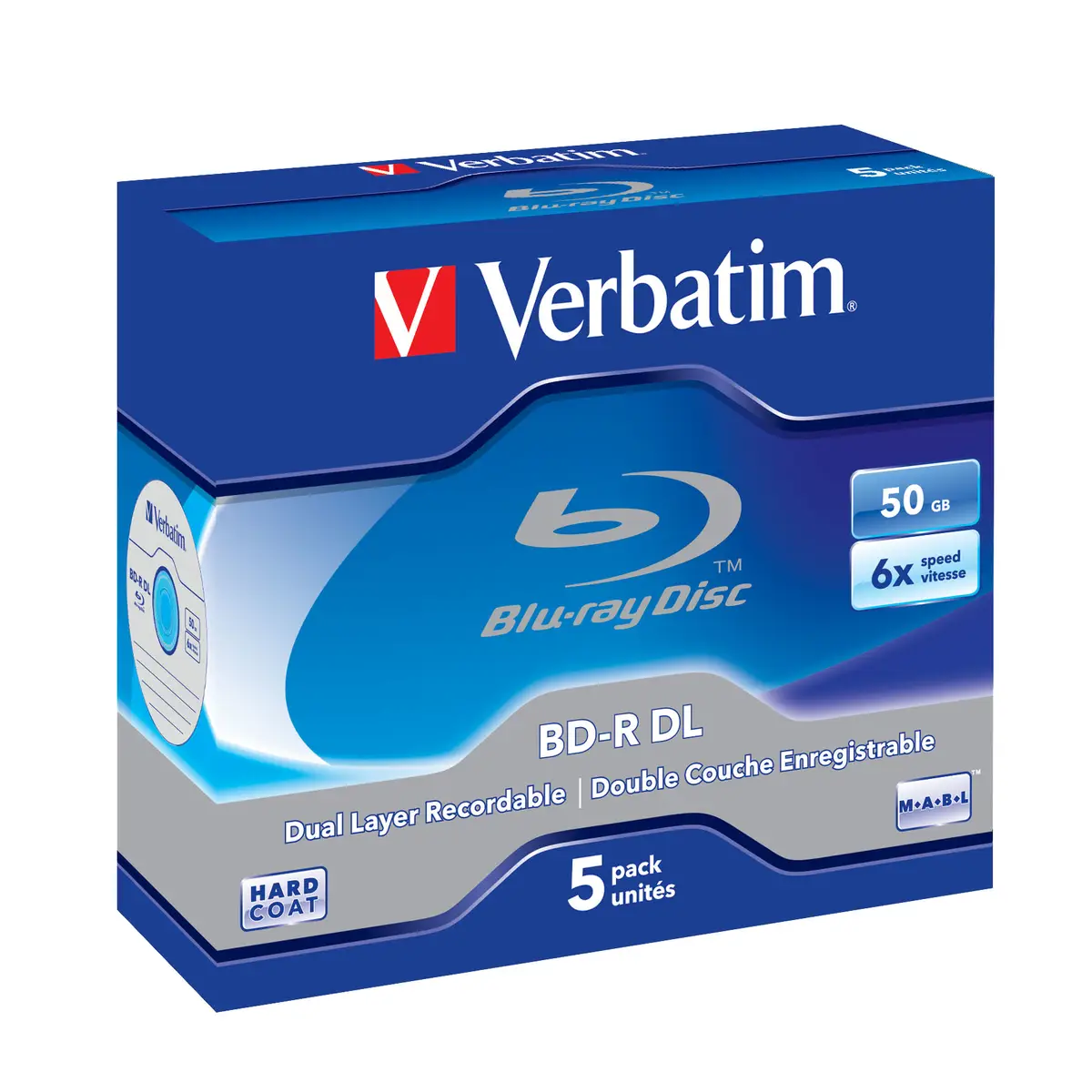 Blu-Ray Rohlinge BD-R DL 50GB 6fach Jewel Case 5er Pack