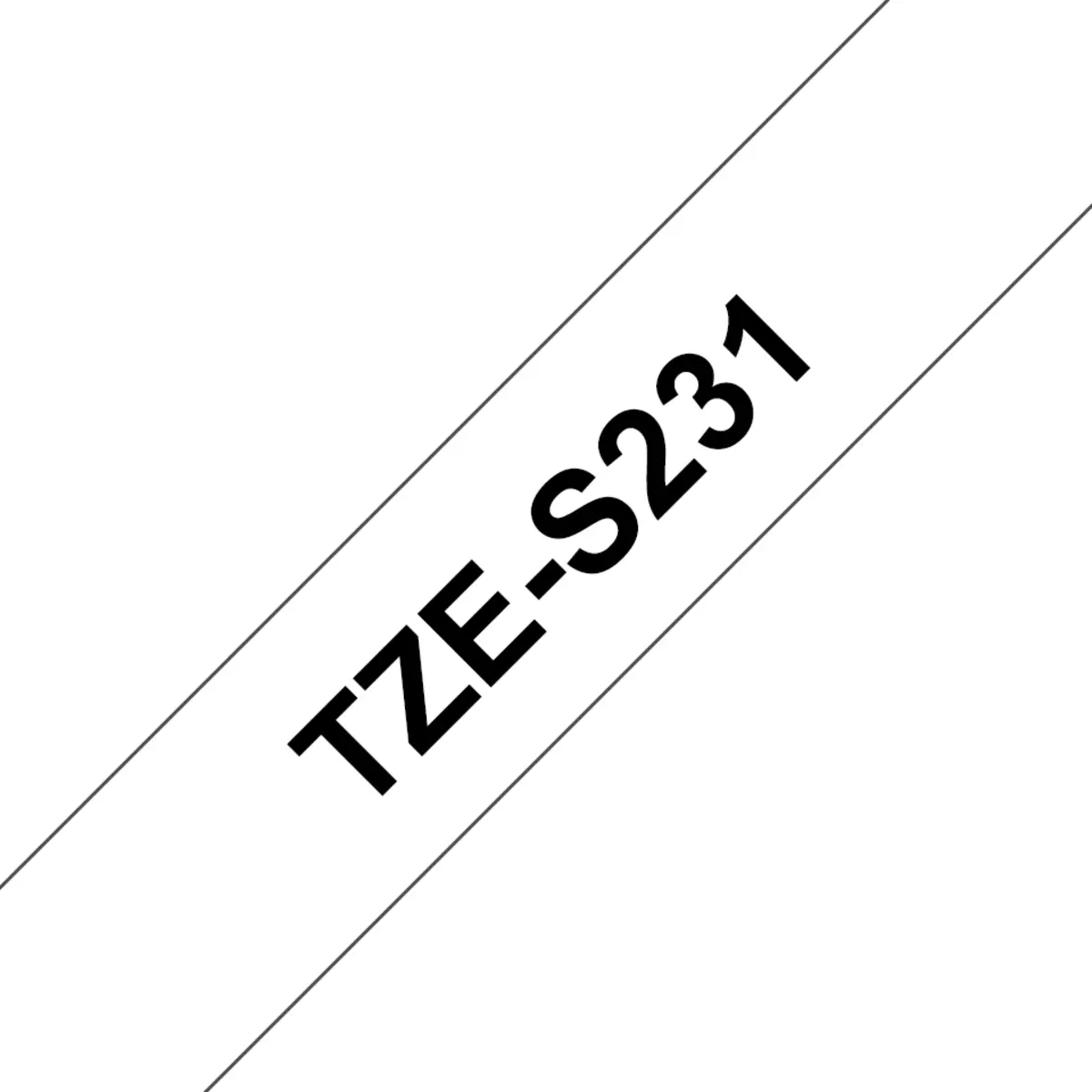 Schriftband TZES231 12mmx8m schwarz auf weiß laminiert