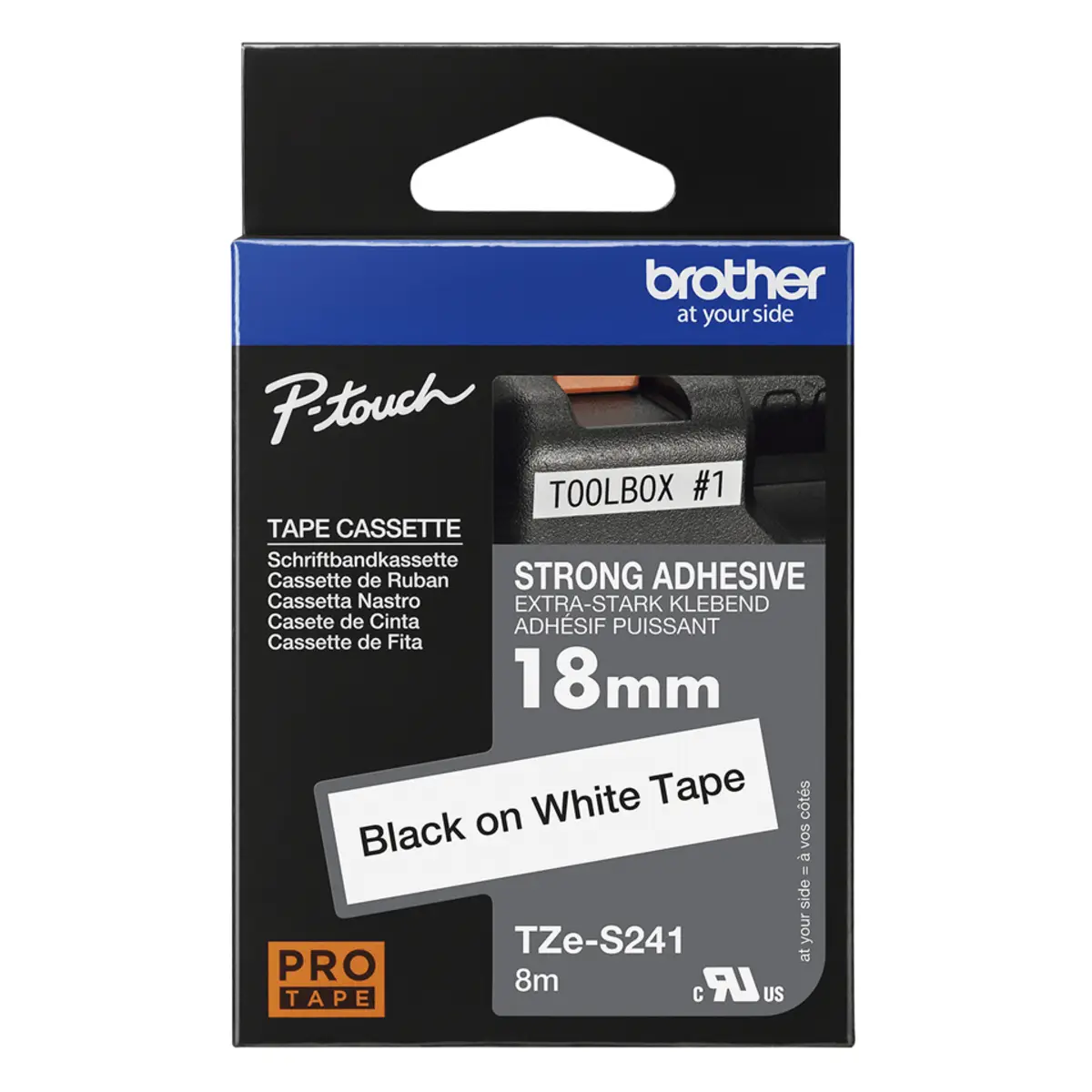 Bredher TZE-S241 18mm x 8m black to white