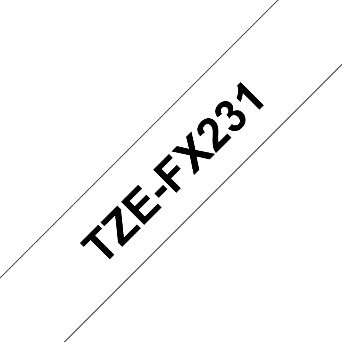 Schriftband TZeFX231 Flexitape schwarz auf weiß