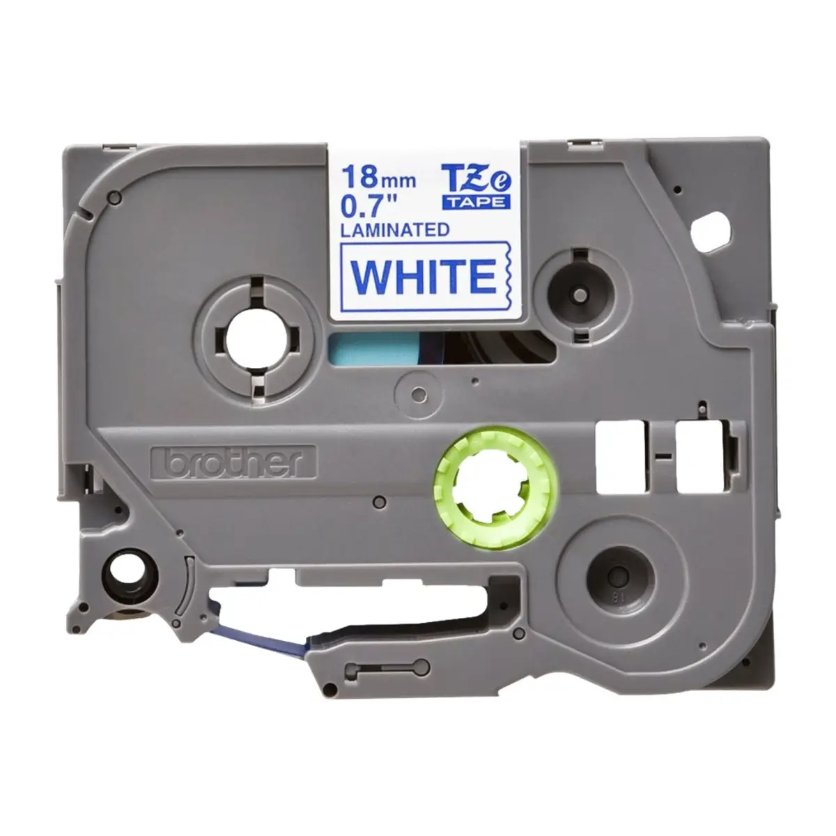Schriftband TZE-243 18mmx8m blau auf weiß