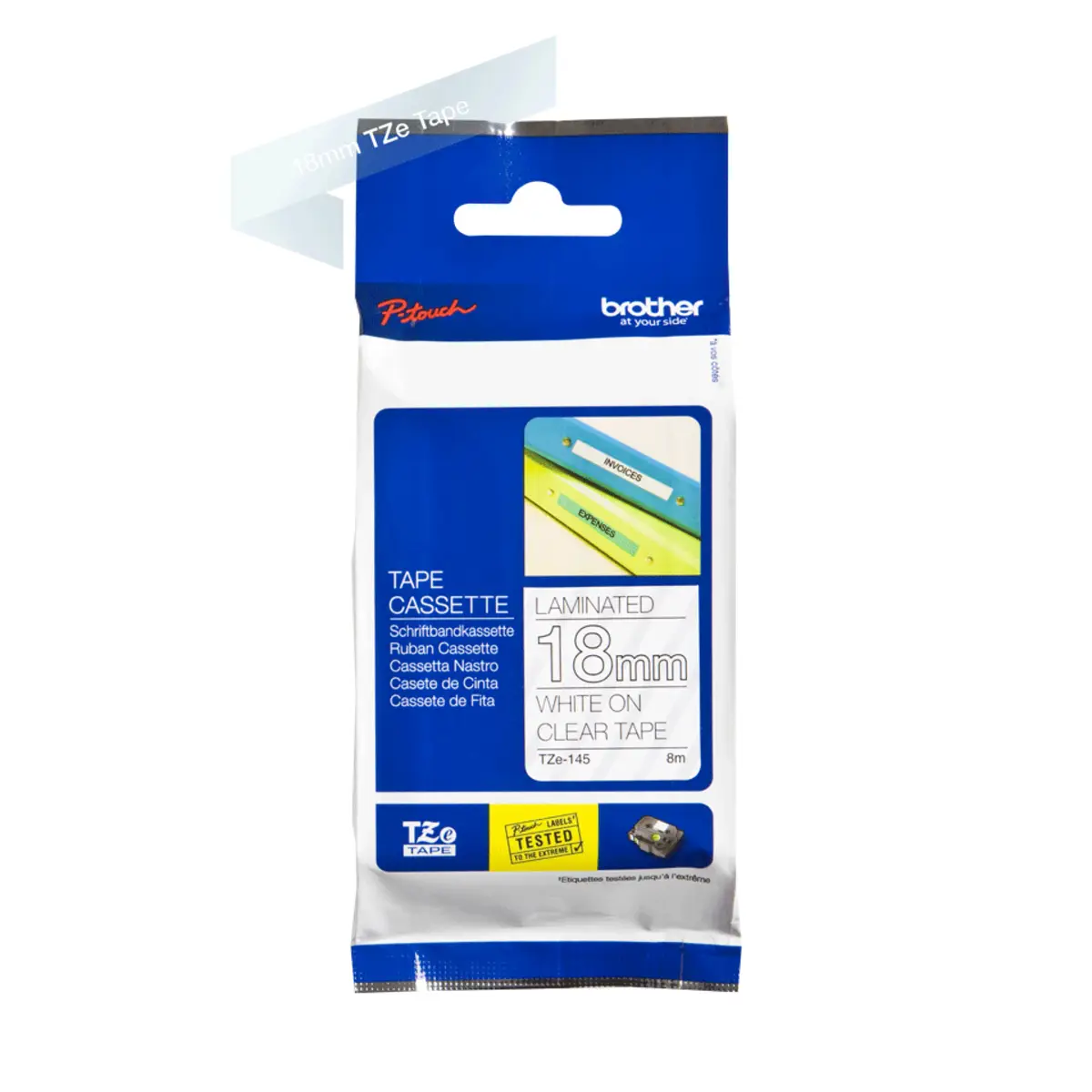 Bredher TZE145 band white to transparent for P-Touch 1230, 1300, 1400, 1500, 1600, 1650, 1700, 1750, 18,1800, 18