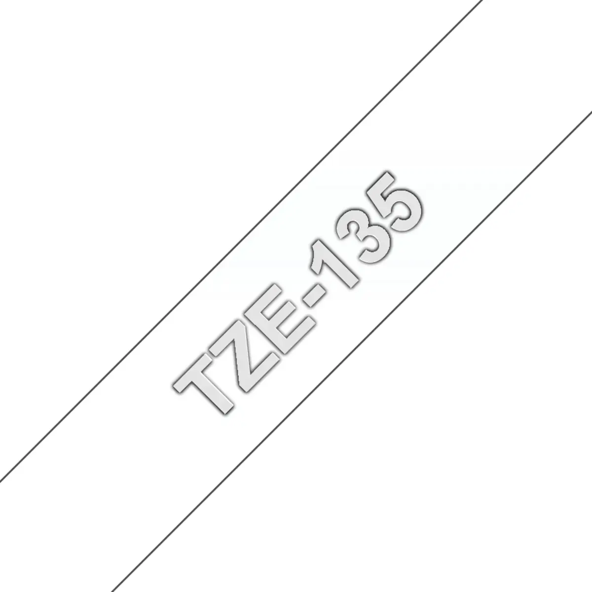 Schriftband TZE135 12mmx8m weiß auf transparent