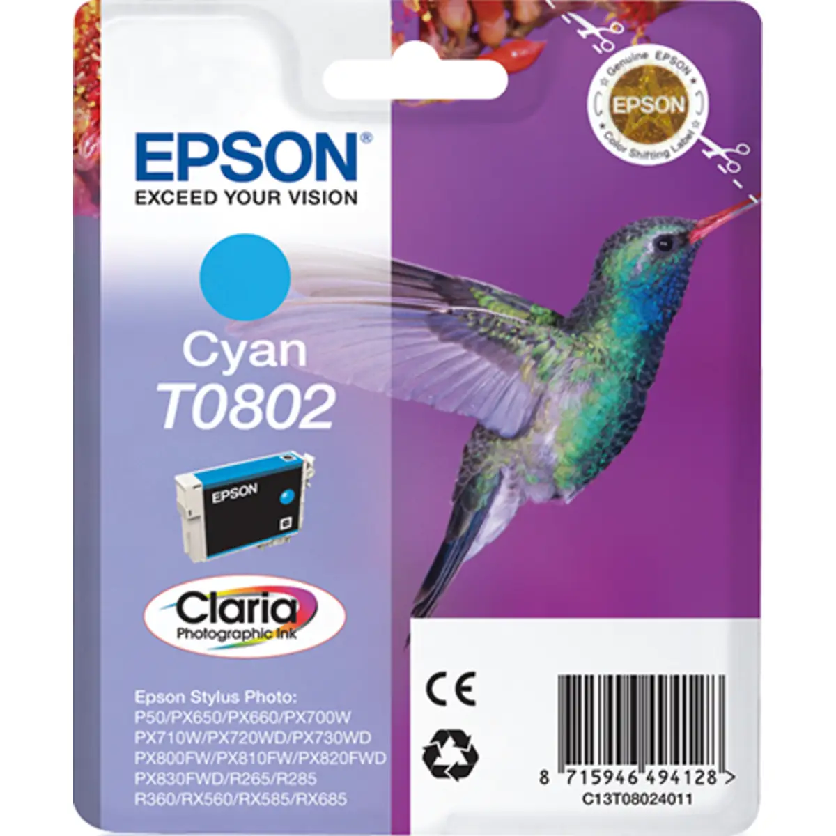 Tintenpatrone C13T08024011 cyan