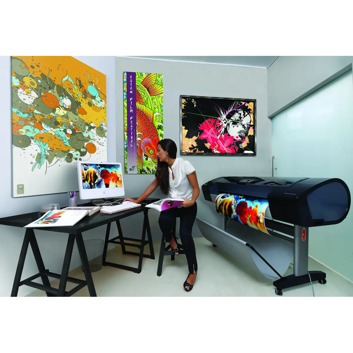 DesignJet Z3200ps, A1, large-format printer, Inkjet printer, 2mpp colored, 2400x1200dpi, USB2.0/Gigabit Ethernet, 256GB RAM, 80GB HDD, 1770x690x1050mm (WxDxH), 86kg, 1 Year Manufacturer Warranty, incl. UHG