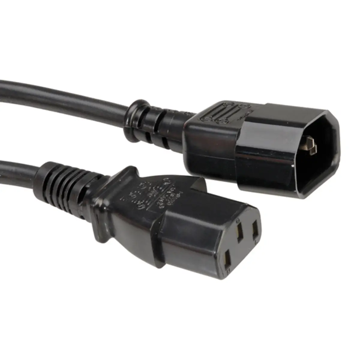 Apparate-connection cable plug/socket black 1,0m