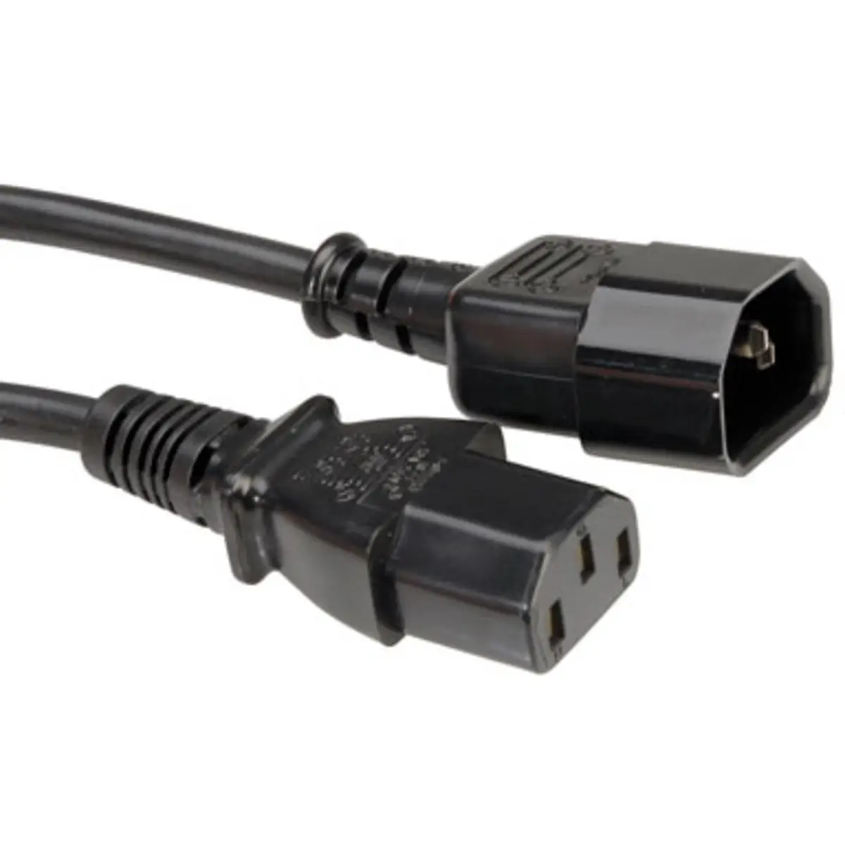 Apparate-Verbindungskabel Stecker/Buchse schwarz 0,5m