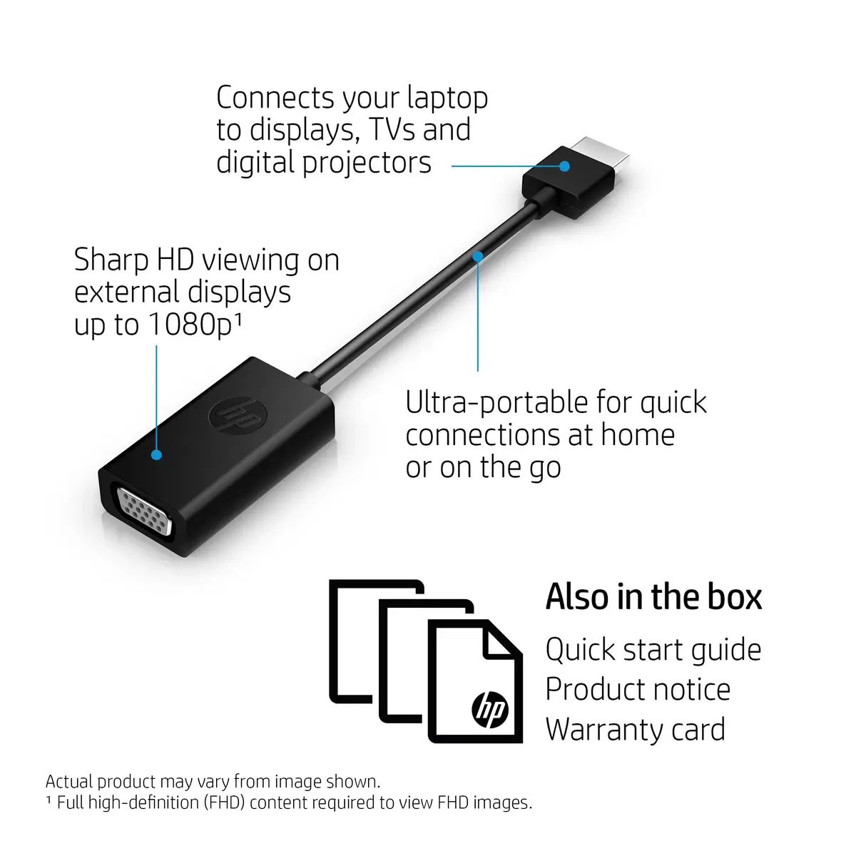 Adapter HDMI zu VGA Stecker/Buchse Schwarz 4,5cm
