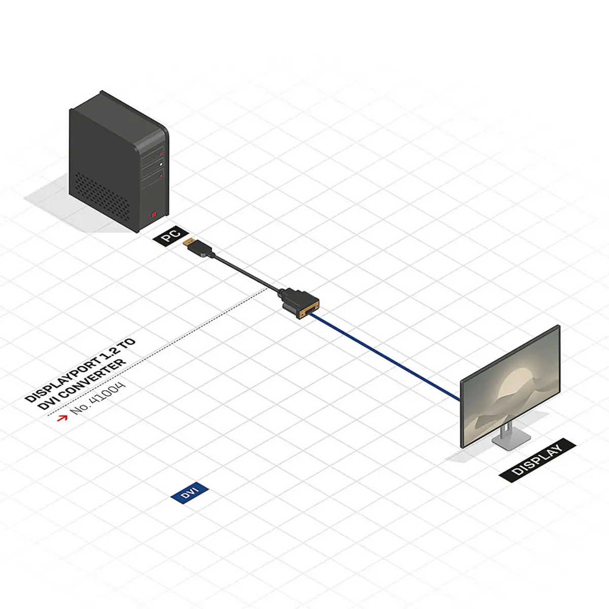 adaptor DisplayPort/DVI-D plug/socket 0,15 m
