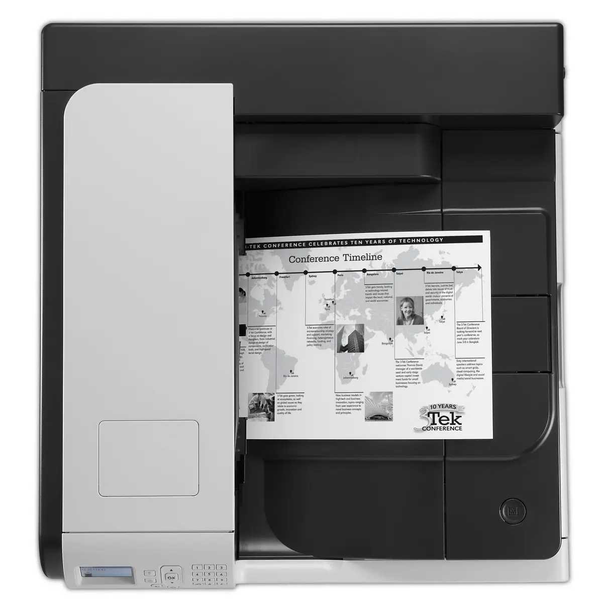 Laserjet Enterprise 700 M712dn, A3, Laser printer, 41ppm b/w, 1200dpi, USB/Gigabit Ethernet, Duplex, 800MHz Processor, 512MB RAM, 600 Sheet paper feeder, Windows XP/2003 Server/2008 Server/Vista/7/8, Mac OS
