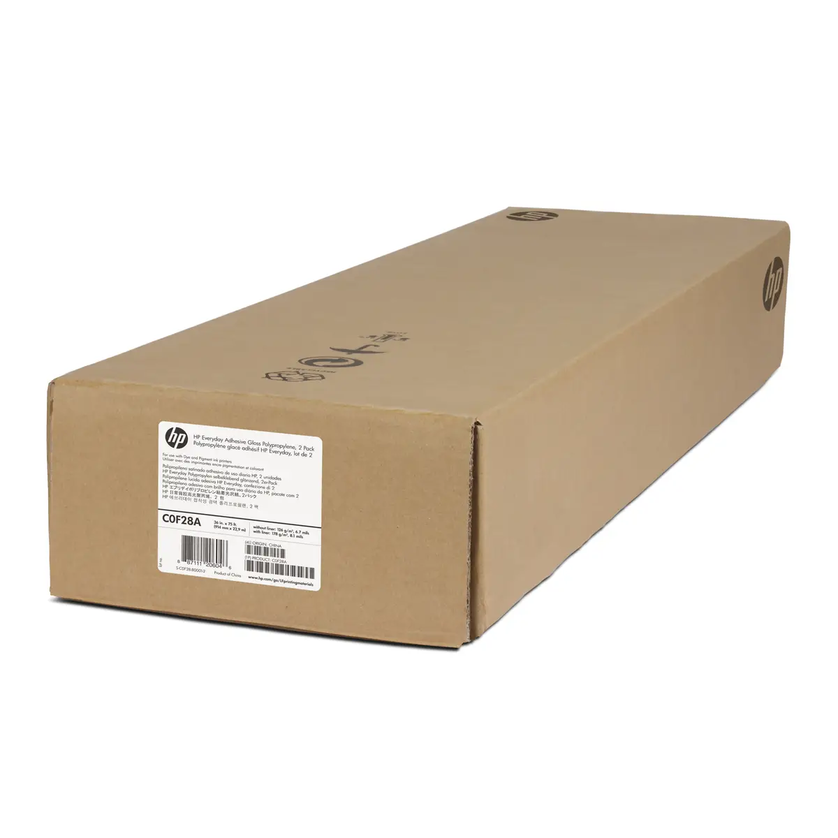 Selbstklebende glänzende Polypropylen-Folie 1 Rolle (91,4cmx22,9m) 2er Pack