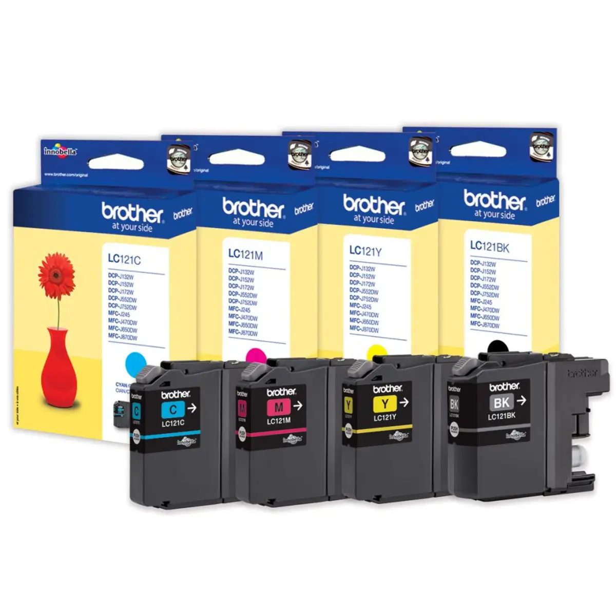 Bredher LC121 Value Pack ink ca. 600 pages black/yellow/cyan/magenta