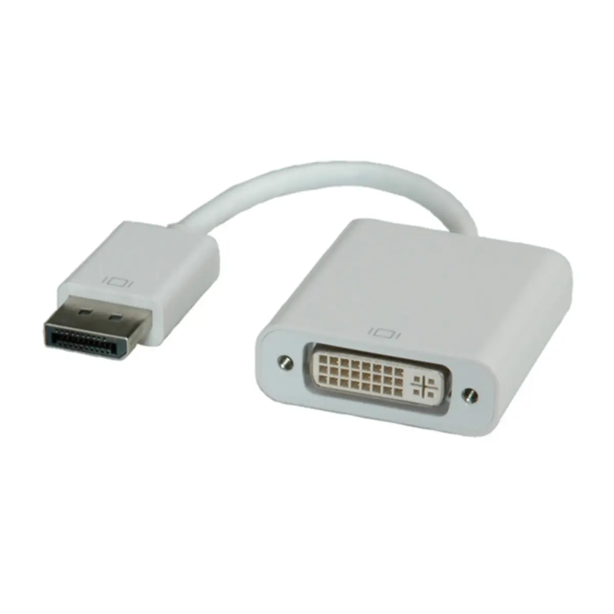 DisplayPort to DVI adaptor plug/socket white