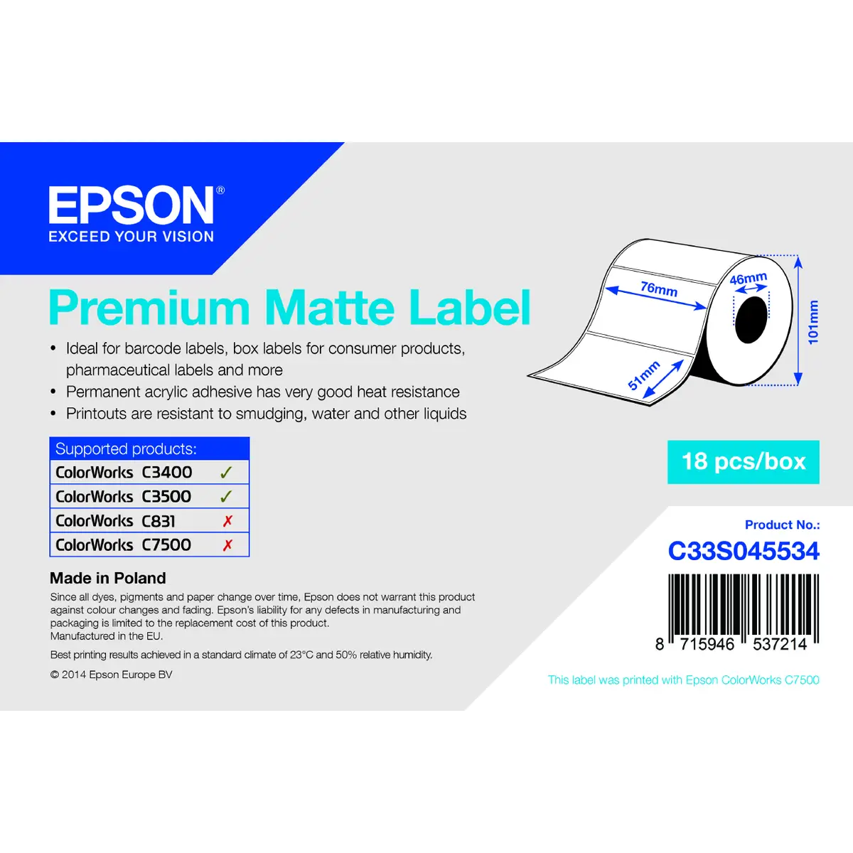 Premium Label 650pcs. 76x51mm