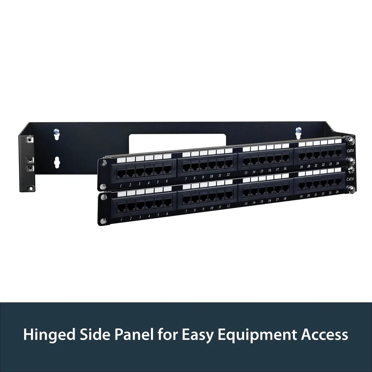 2 HE 19" Patchpanel Halteung mit Scharnier zur Wandmontage