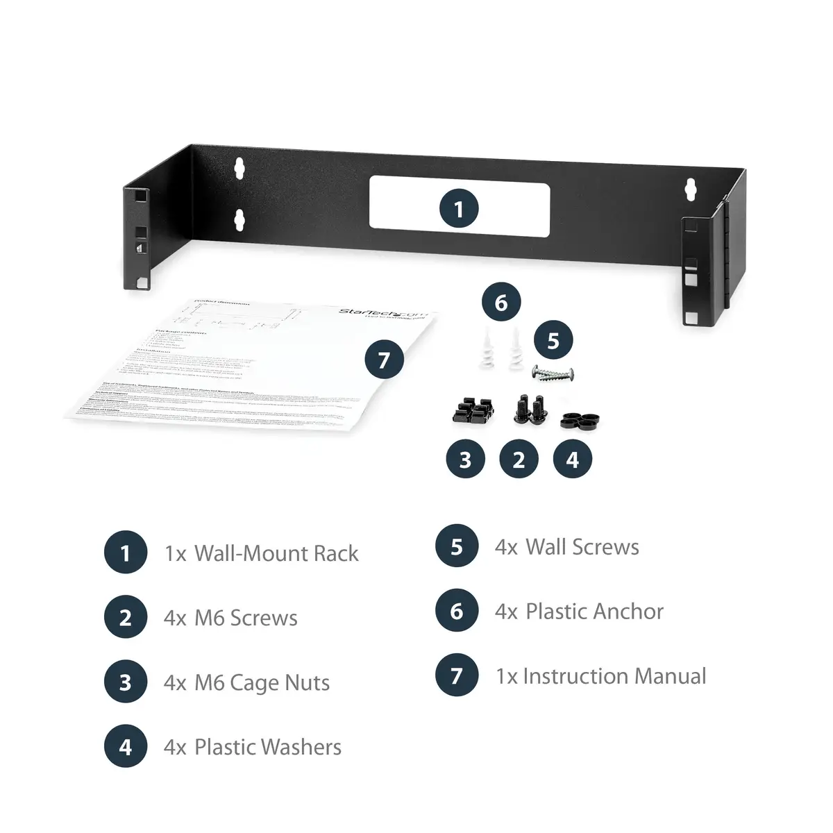 2 HE 19" Patchpanel Halteung mit Scharnier zur Wandmontage