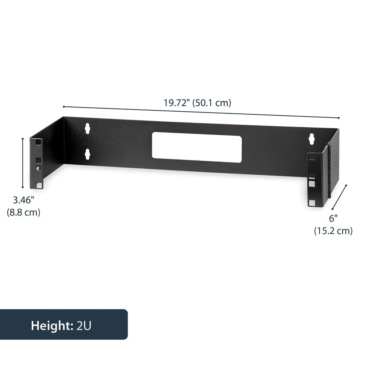 2 HE 19" Patchpanel Halteung mit Scharnier zur Wandmontage