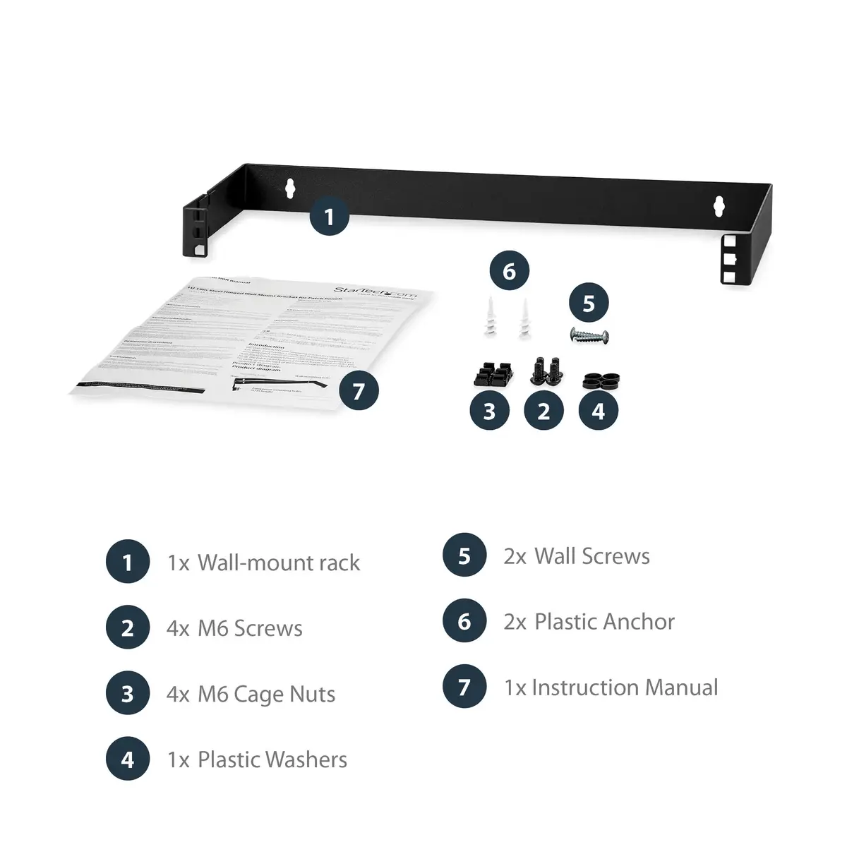 1 HE 19" Patchpanel Halteung mit Scharnier zur Wandmontage