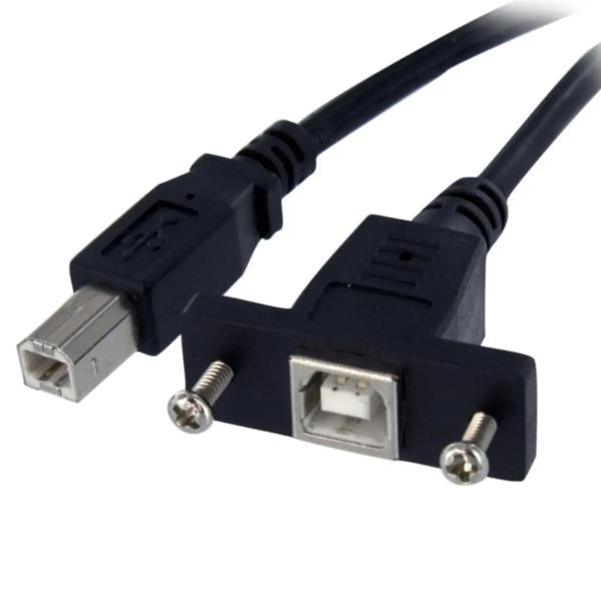 USB Kabel USB-B/USB-B Stecker/Buchse Schwarz 0,30m
