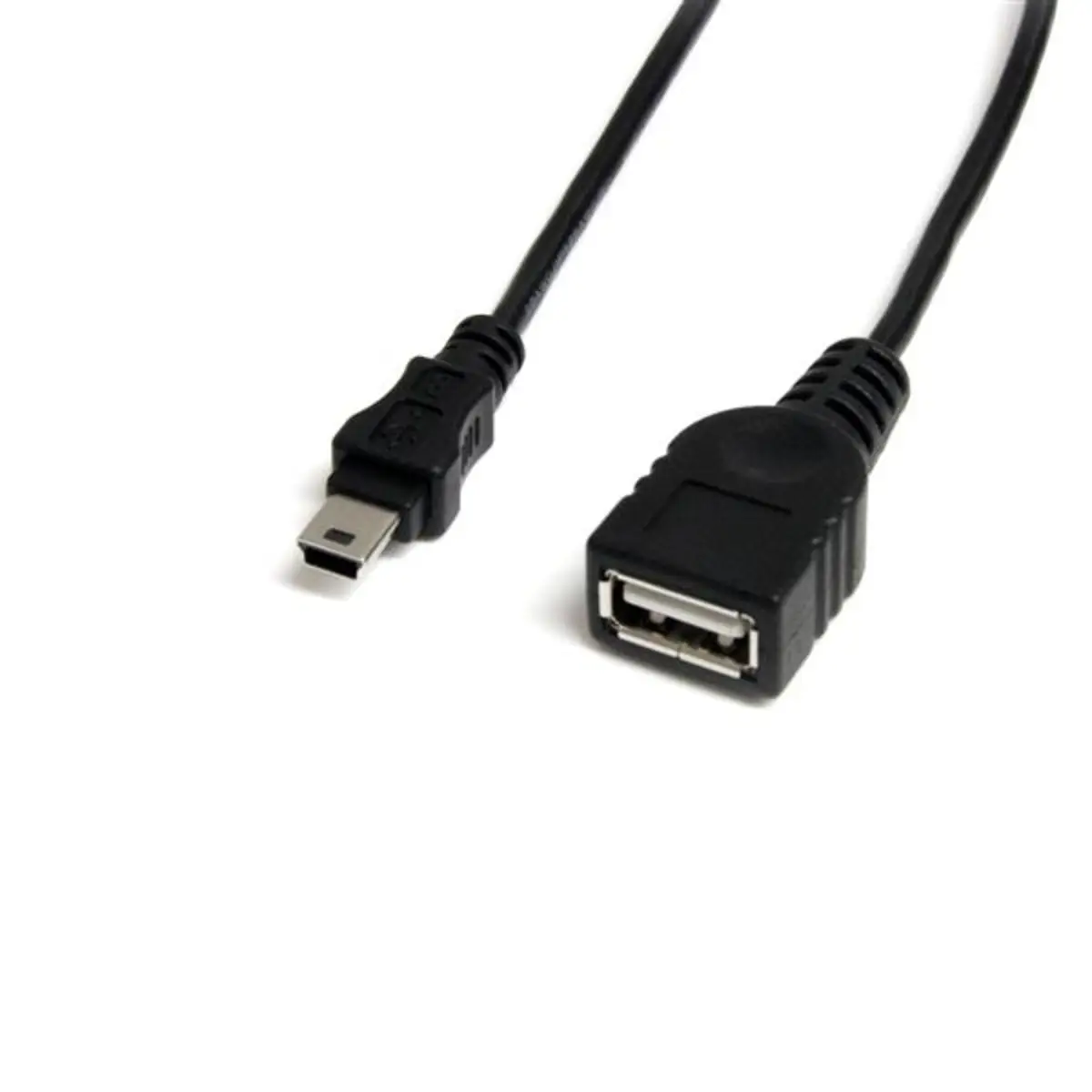 Mini USB 2.0 Kabel USB-A/MiniUSB Stecker/Buchse Schwarz 0,30m