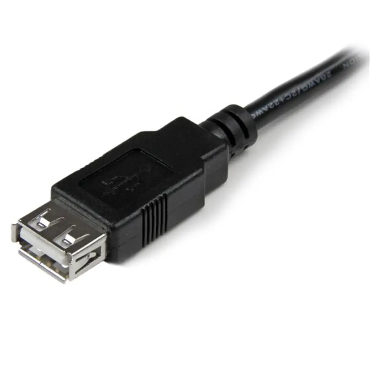 StarTech USB 2.0 extensionscable A/A plug/socket black 15cm